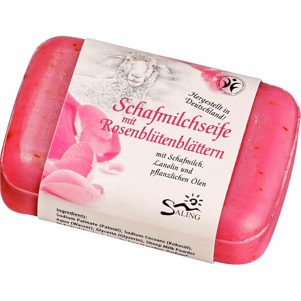 Schafmilchseife - mit Rosenblütenblättern pink