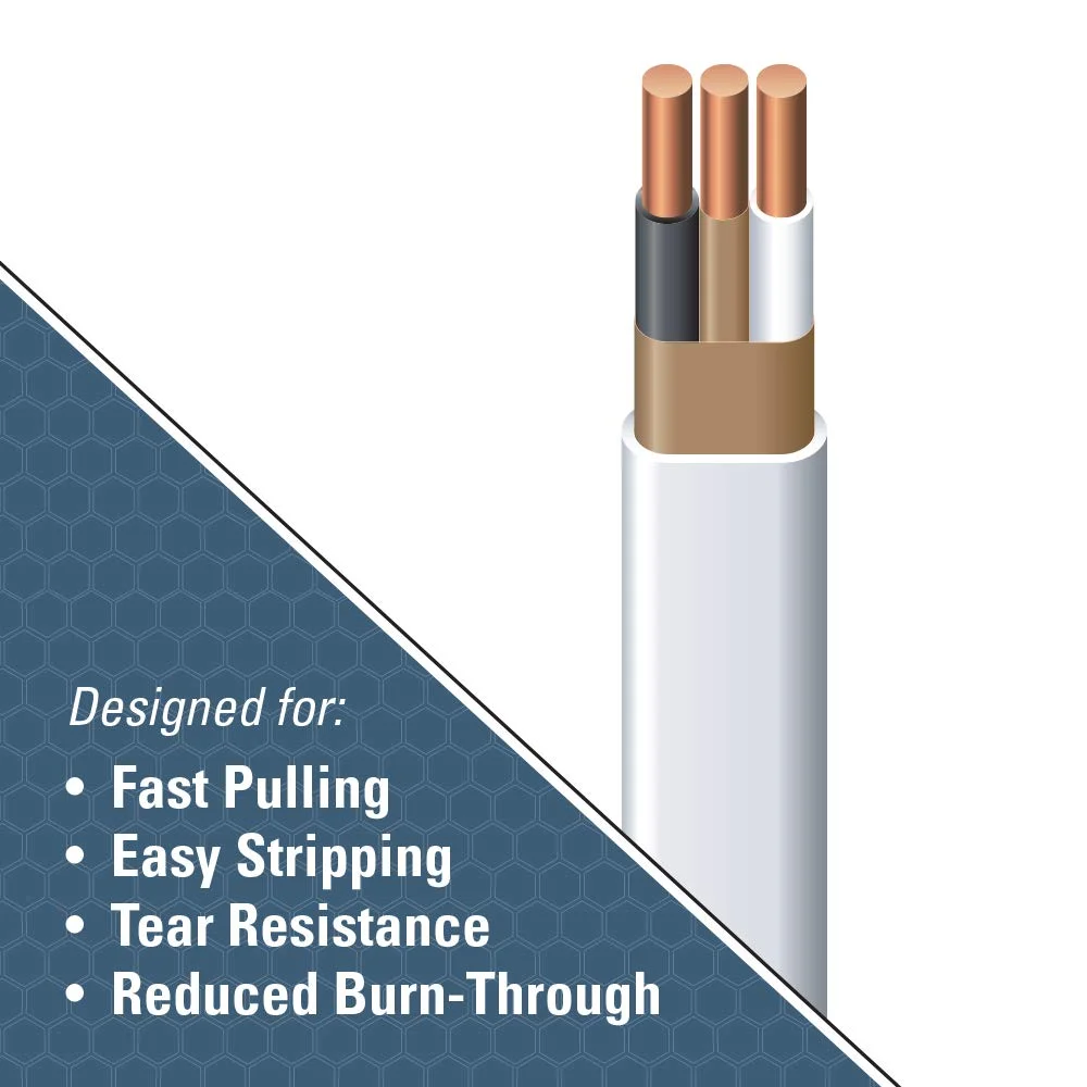 Southwire 28827455 250 ft 14/2 NM-B Electrical Wire with Ground | Indoor Residential Copper Cable | Non-Metallic Sheathed, 600V, UL Listed