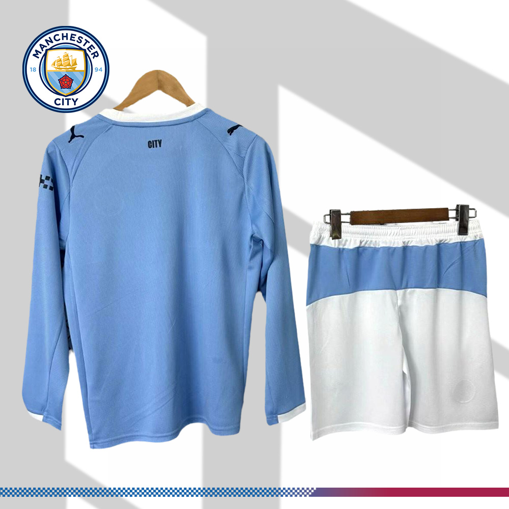 2025/2026 Manchester City FC Long Sleeve Football Shirt (Fans Kit socks)