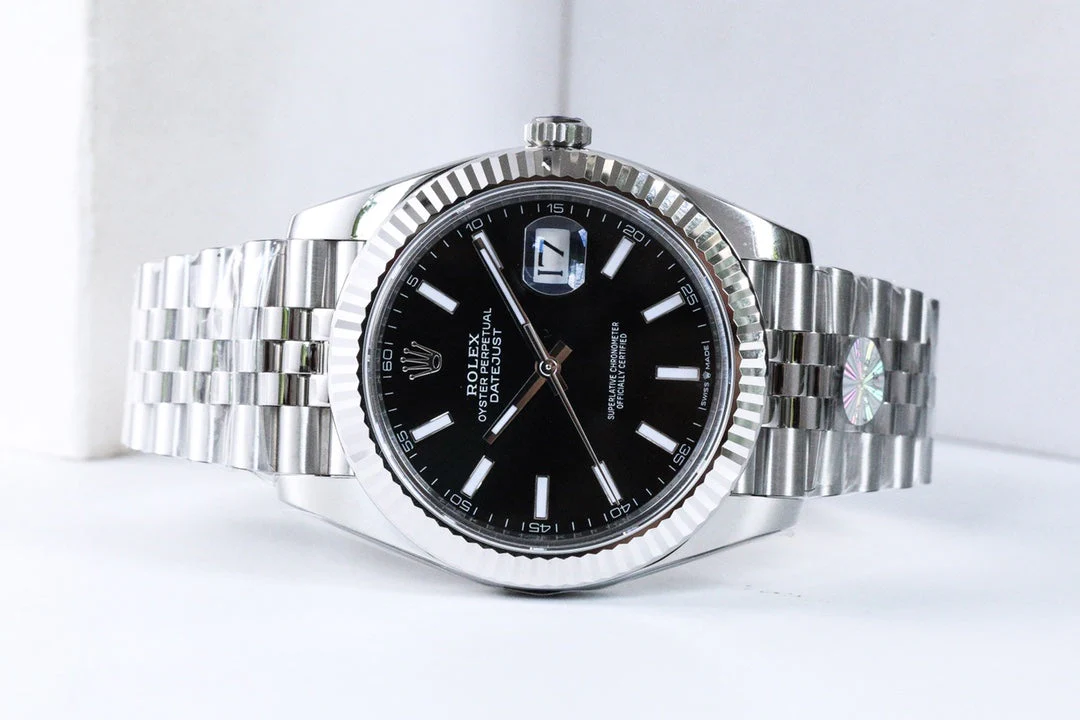 Rolex Watch DATEJUST 41MM SILVER BLACK DIAL Watch