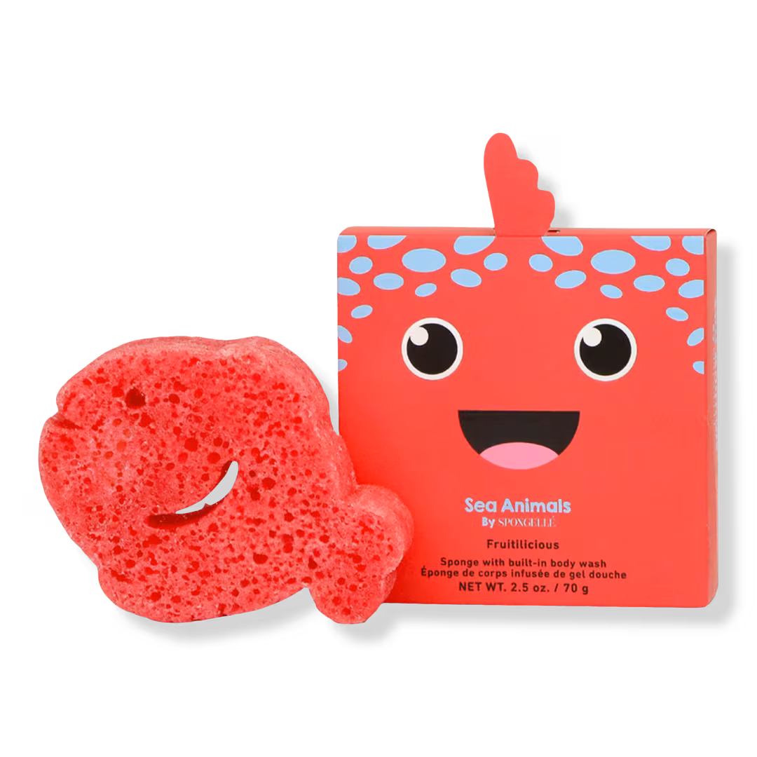SPONGELLE  Fiona Fish Sea Animals Body Buffer | Kids Body Wash Infused Buffer