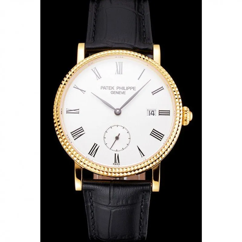 Patek Philippe Calatrava Dial White 38 mm, Yellow Gold Plated