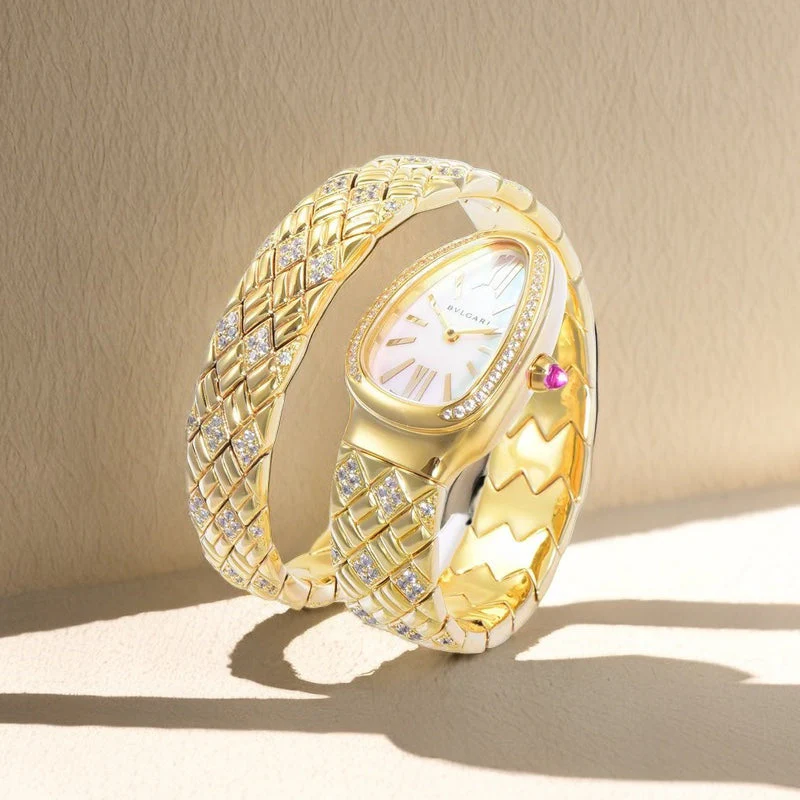 BVL Watch SERPENTI SPIGA 35 GOLD WHITE DIAL