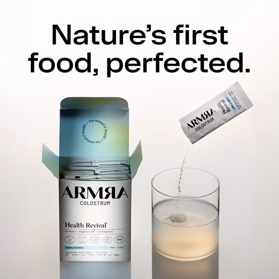 ARMRA Colostrum  Unflavored Health Revival Travel Sticks
