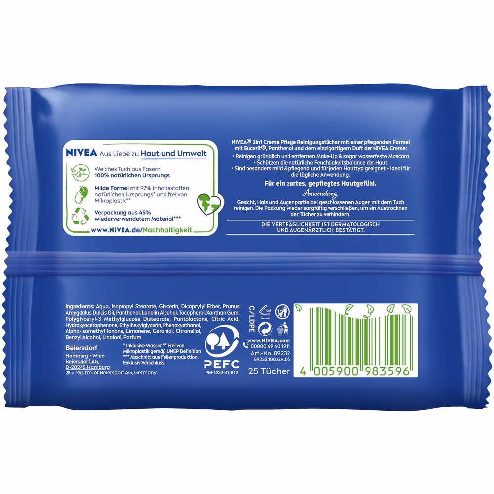 Reinigungstücher Creme Pflege