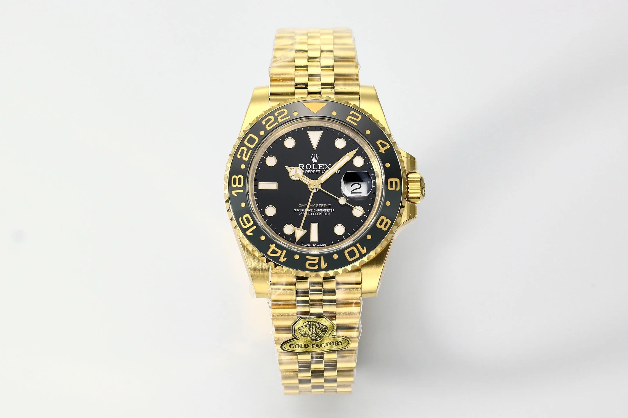 Rolex Watch 25 GMT- Master 40mm Gold Black Dial