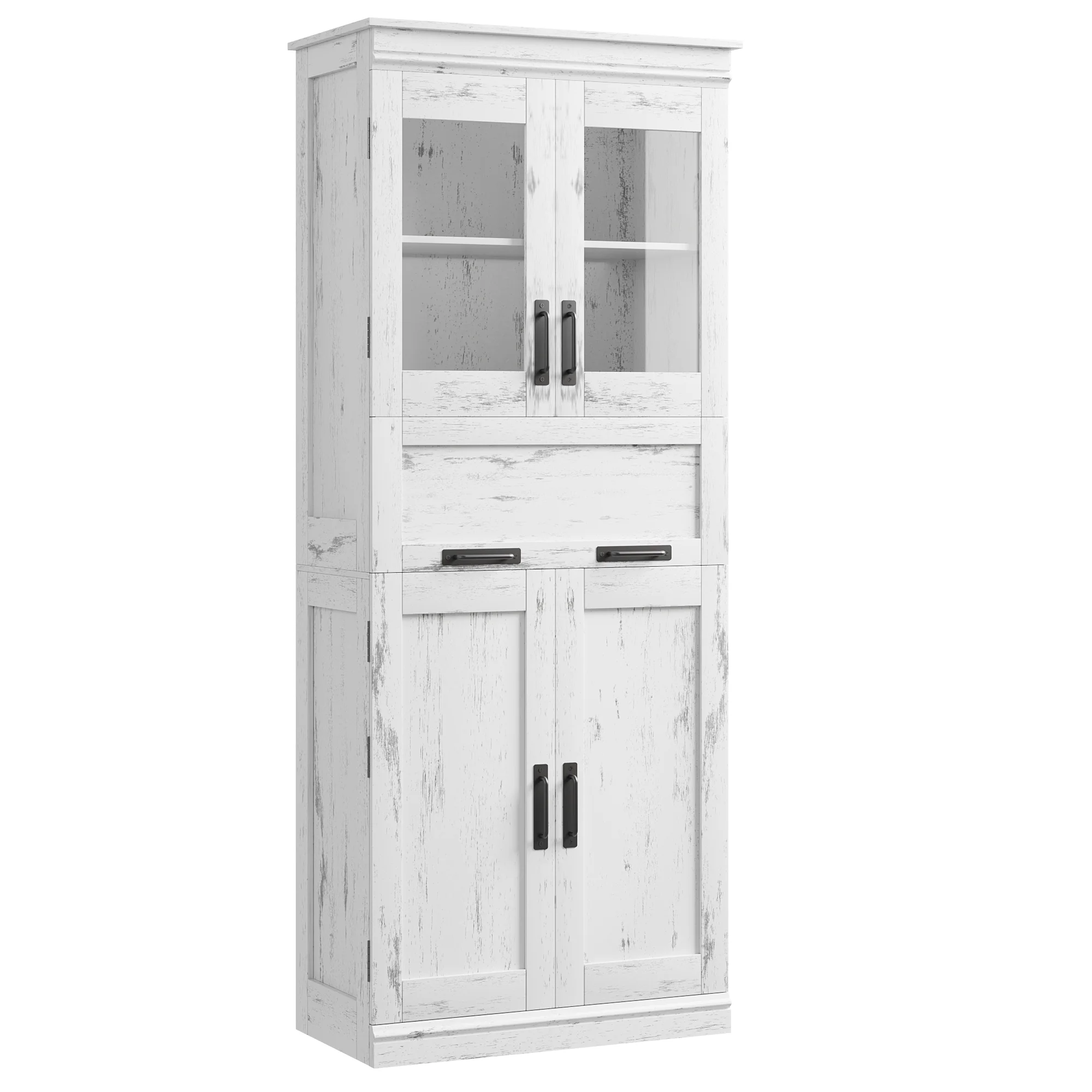 Bathroom Cabinet, Tall Storage Cabinet with Doors and Adjustable Shelf, Freestanding Floor Pantry Cabinet for Kitchen, Living Room, Laundry Room, Home Office