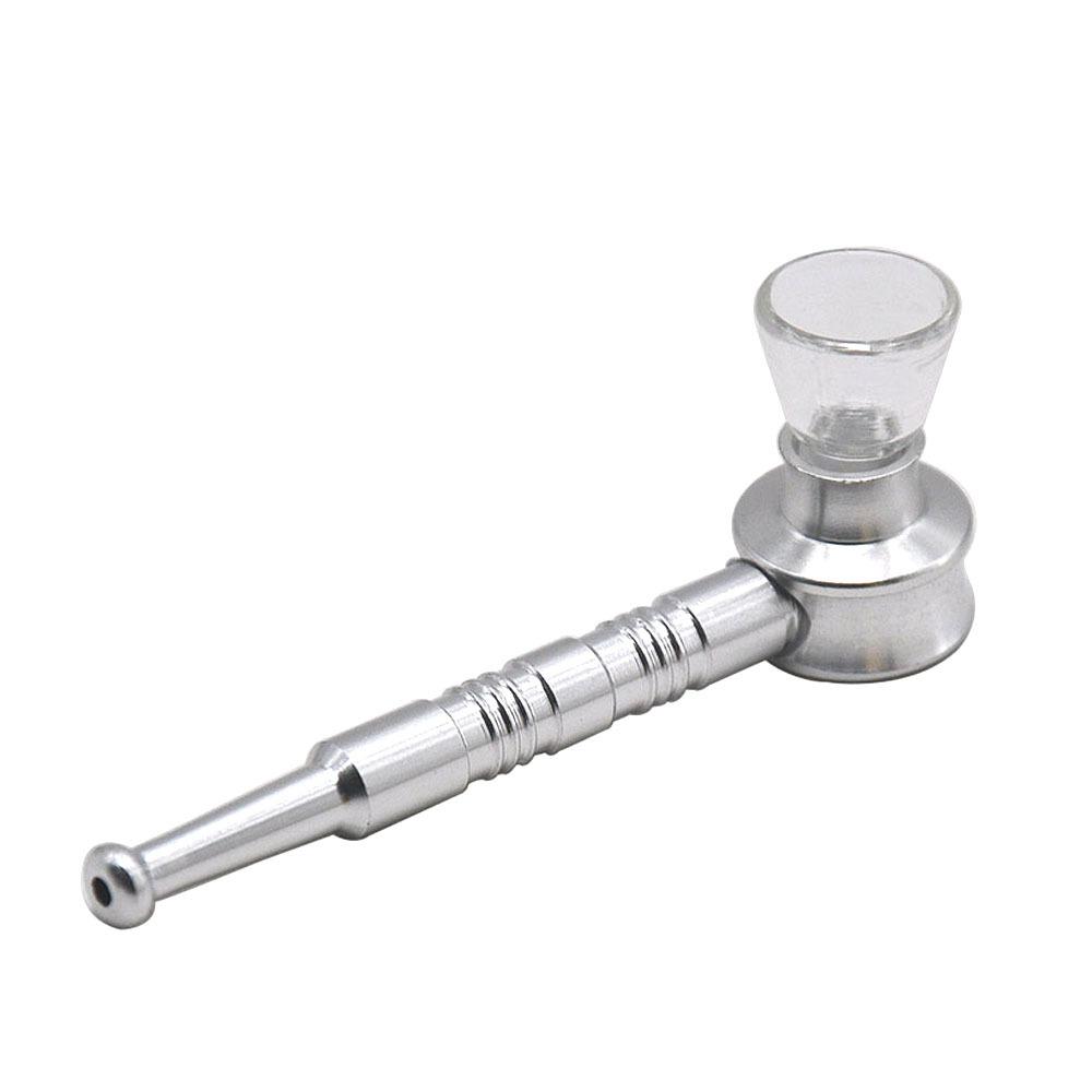 Thread Metal Pipe w/ Glass Weed Bowl
