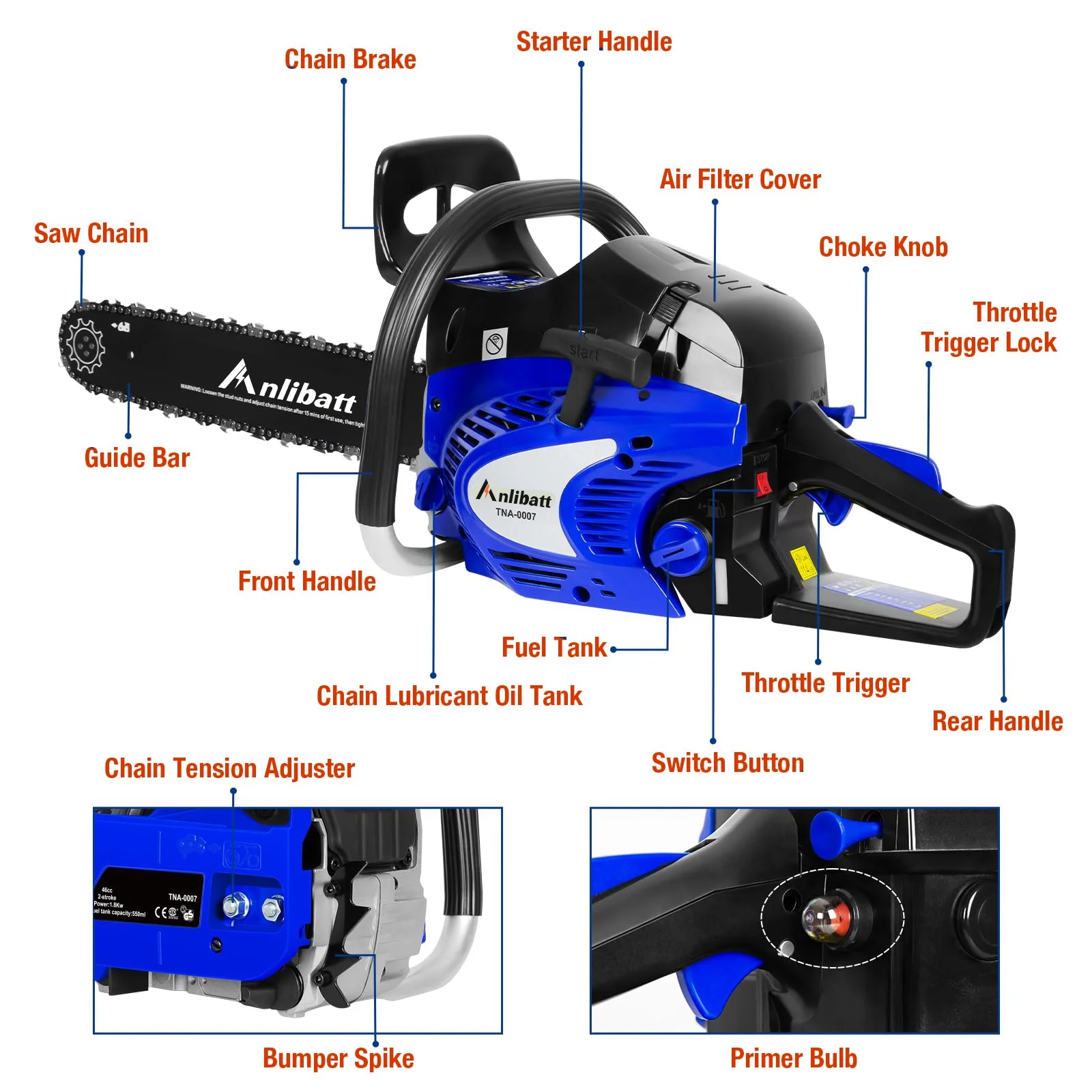ANLIBATT Gas Chainsaw 18