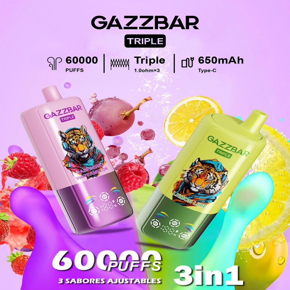 GAZZBAR 3in1 60000 PUFFS 6 FLAVORS