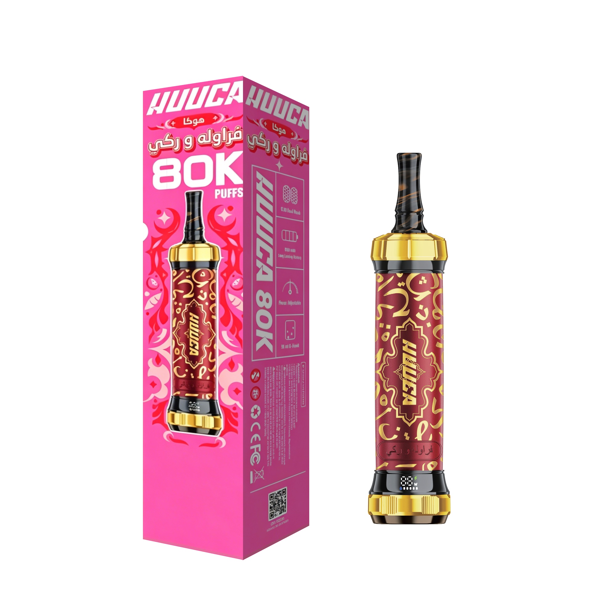 HUUCA 80K Puffs 3mg Rechargeable DTL Hookah Pen