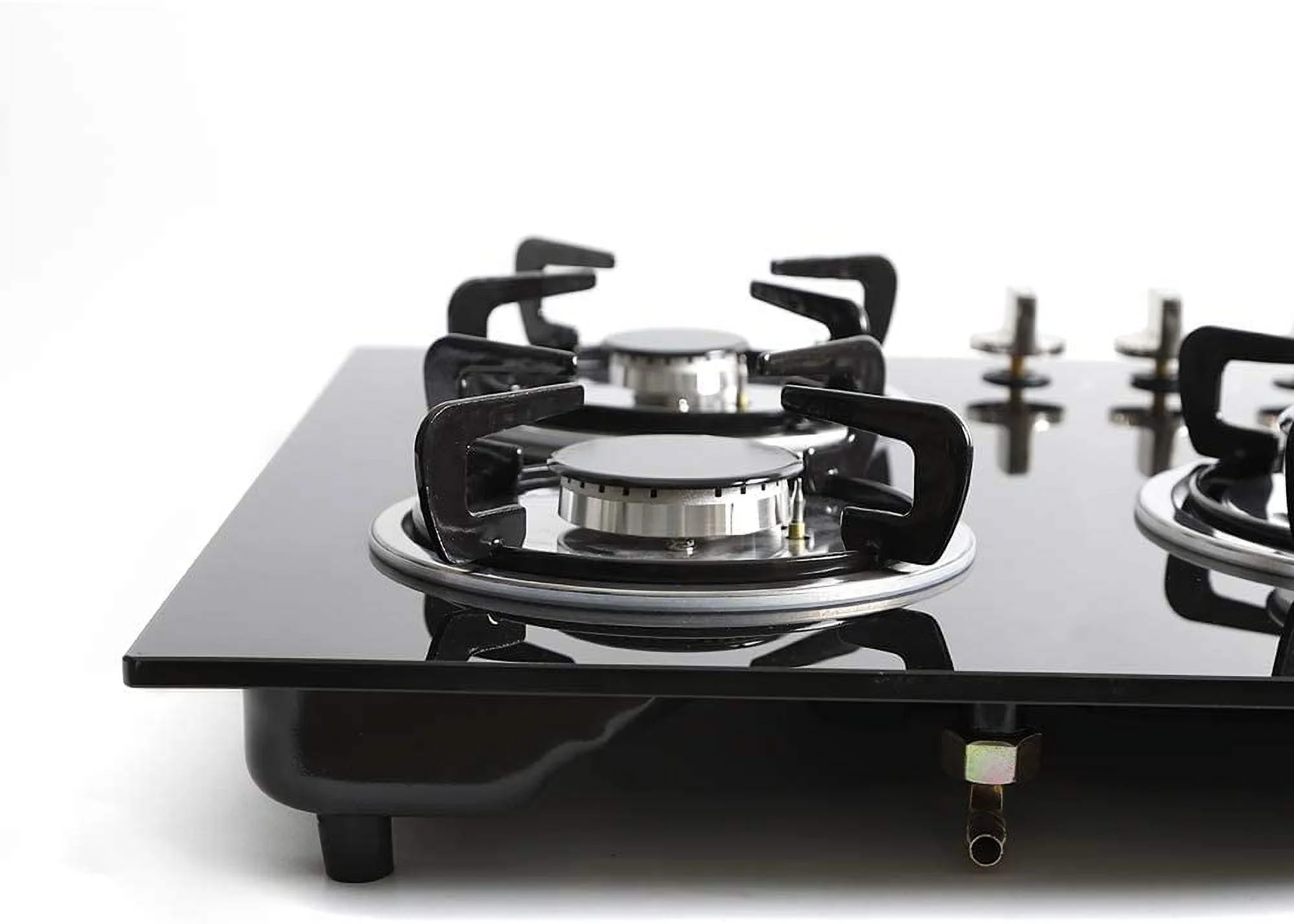 Miumaeov Gas Cooktop 30" Tempered Glass Gas Hob LPG/NG Cooktops Cooker Cooktop High Power Burners Kitchen Cooktop Black