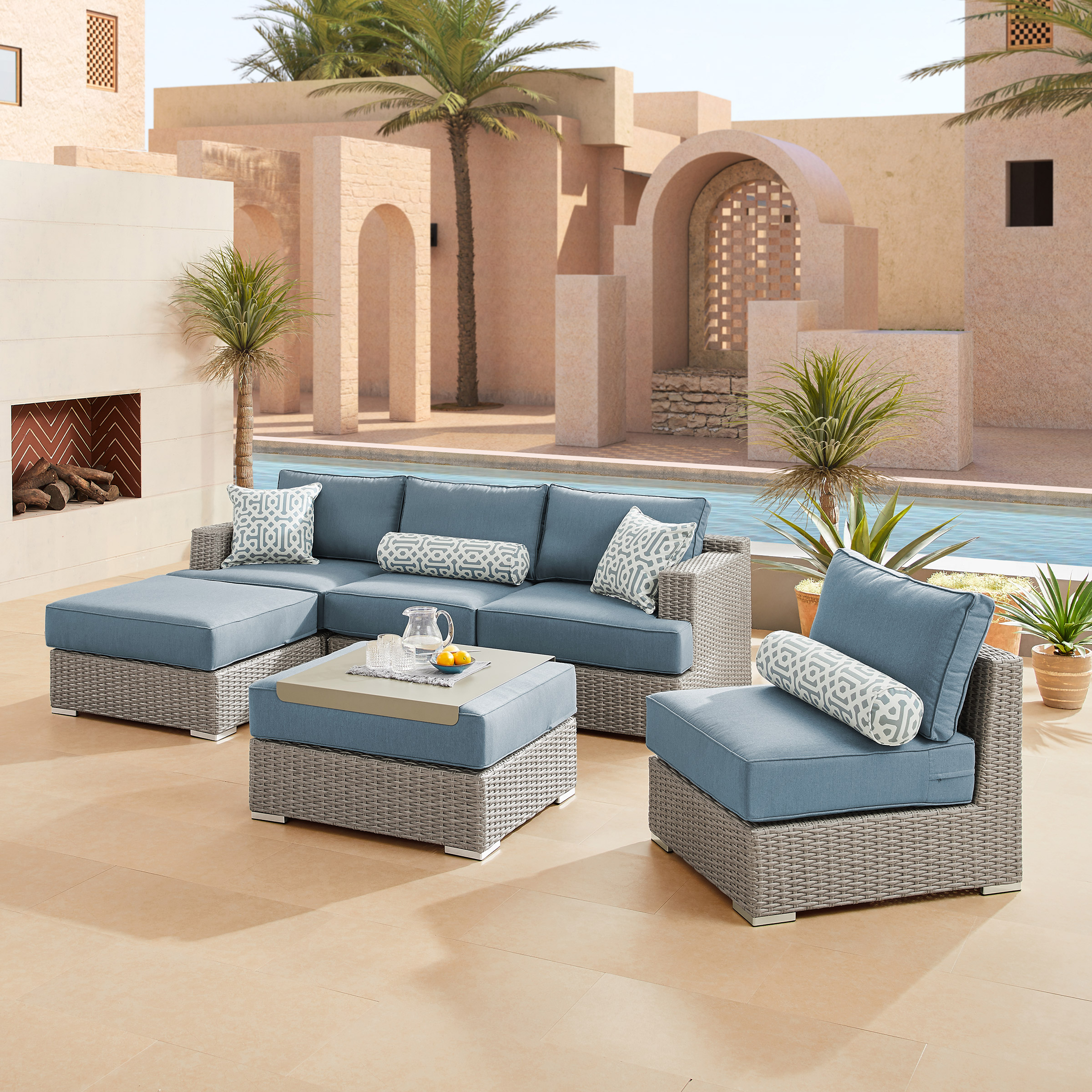 Sirio Niko 6-piece Modular Outdoor Patio Seating Set
