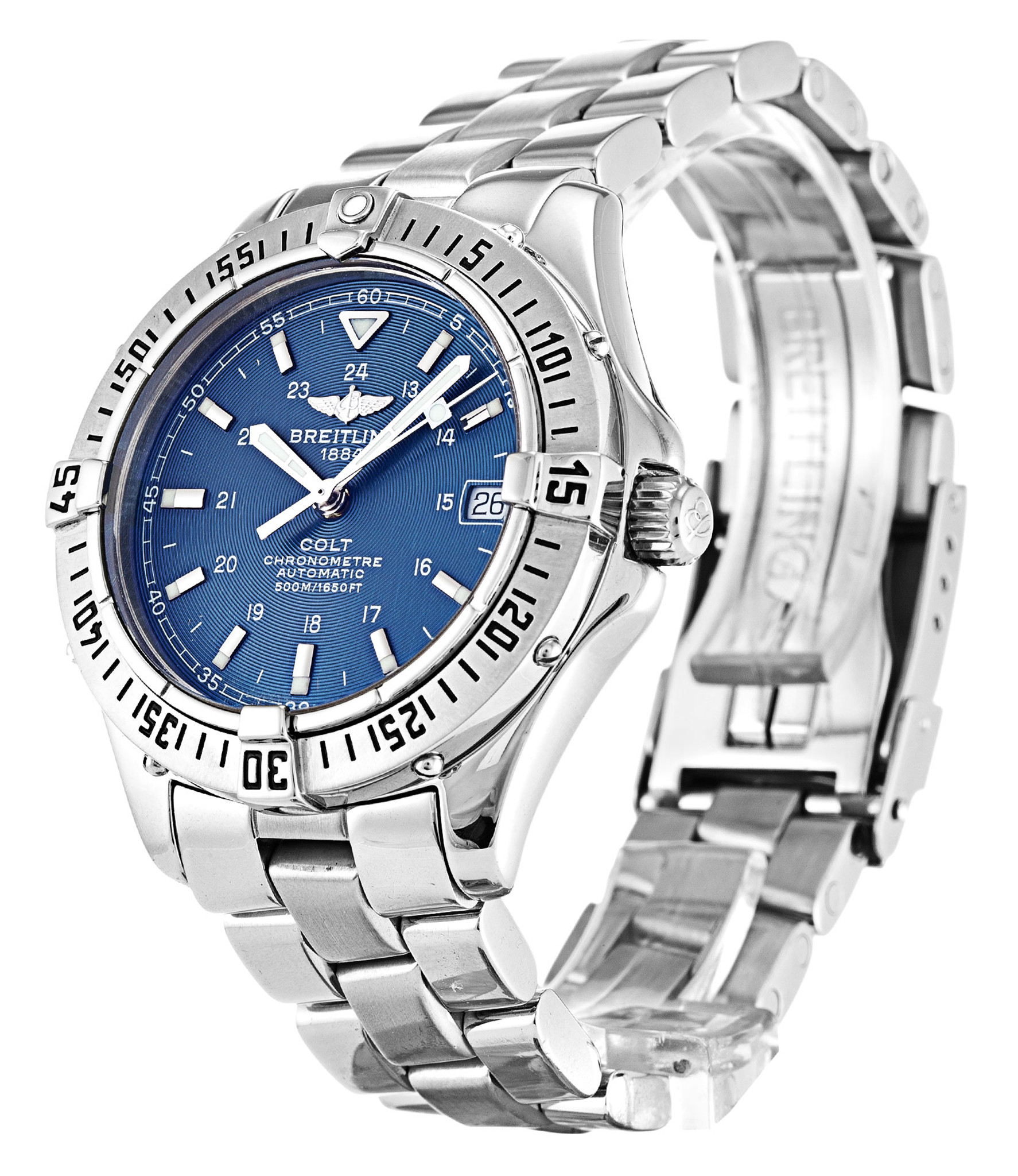 Replica Breitling Colt Auto Blue Dial Stick Markers A17350