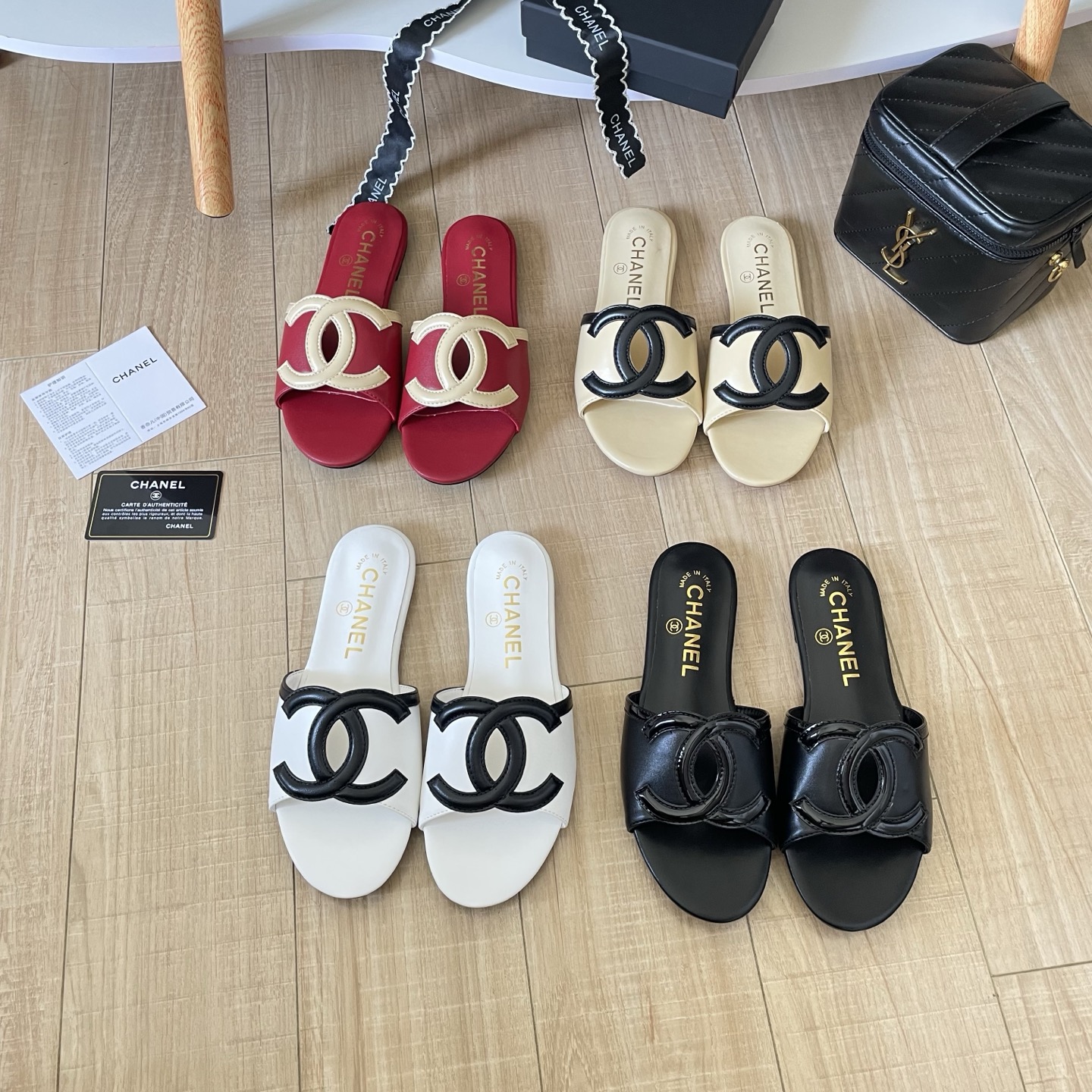 Chanel 26P Large Double C Openwork Flat Sandals