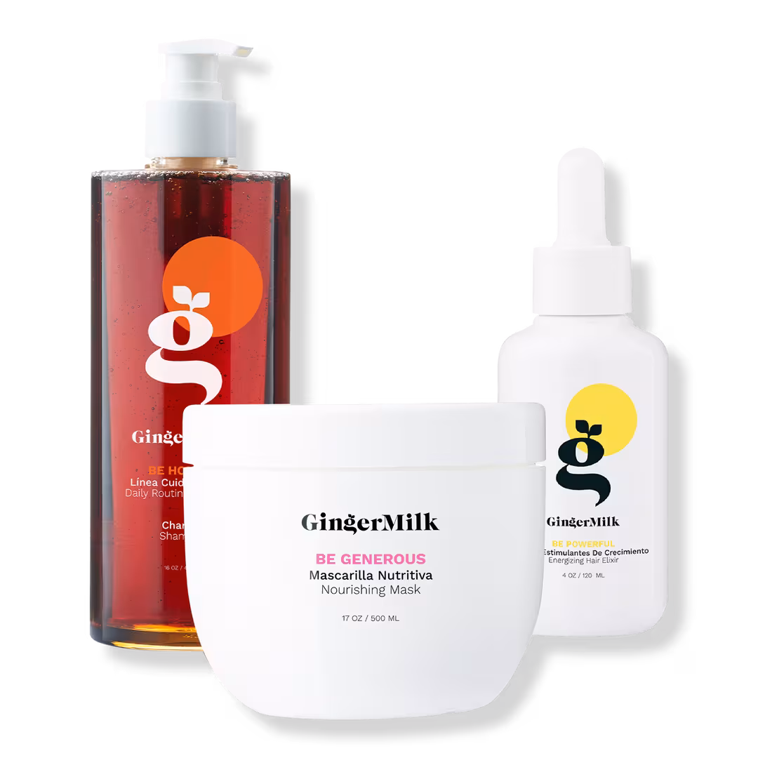Ginger Milk  Hair Growth & Hair Loss Prevention Kit with Rosemary, Biotin & Castor Oil, 3-Piece