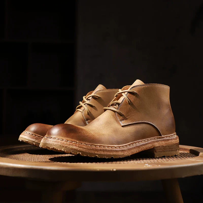 Primary color washed medium top Martin boots