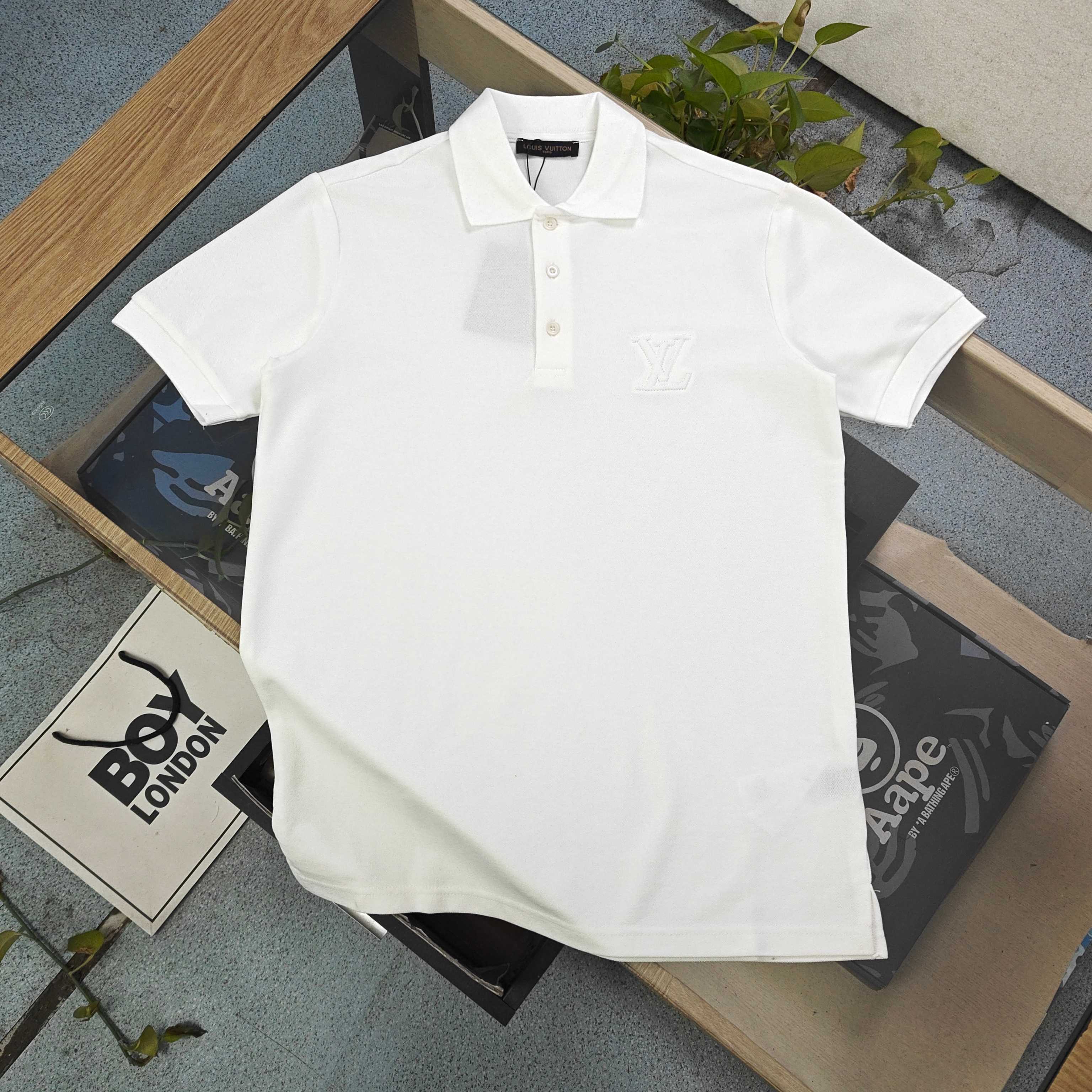 LV Initials Tone-on-Tone Polo Shirt