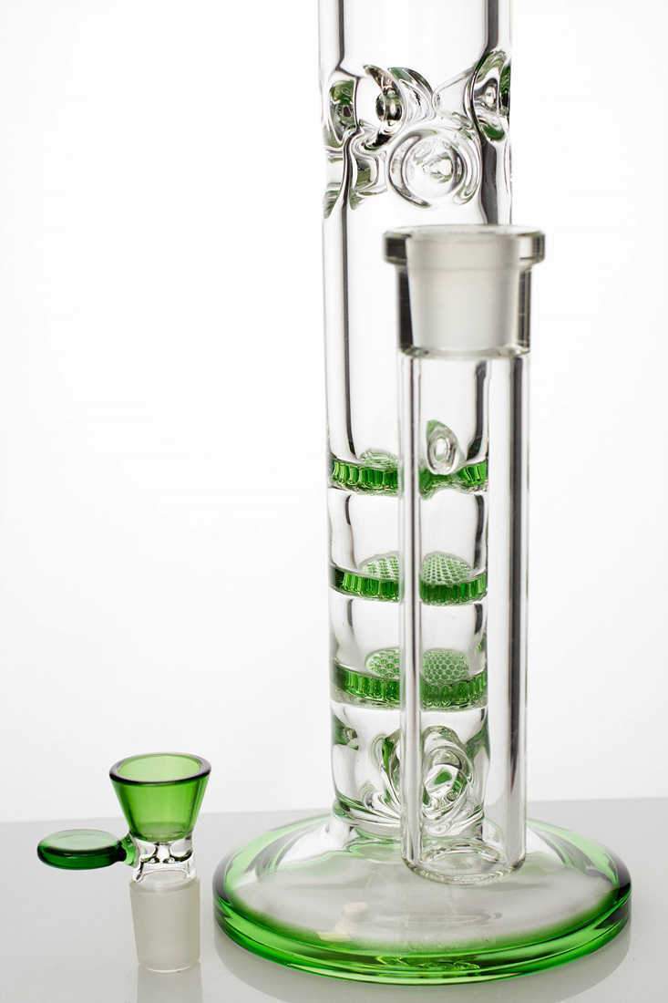 18 Ghost thick glass Thriple Flat Diffuser water bong