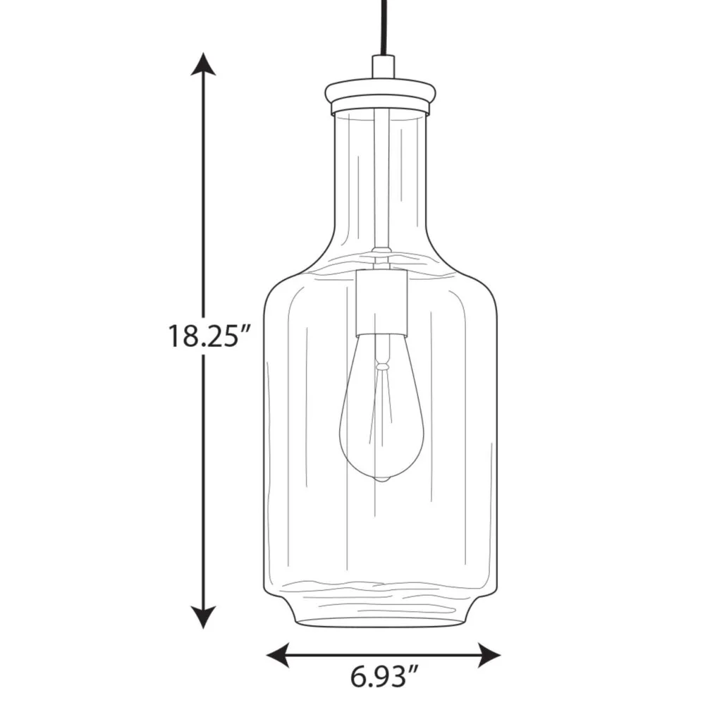 P500229-009-Progress Lighting-Latrobe - Pendants Light - 1 Light - Cylinder Shade in Coastal style - 7 Inches wide by 17 Inches high-Brushed Nickel