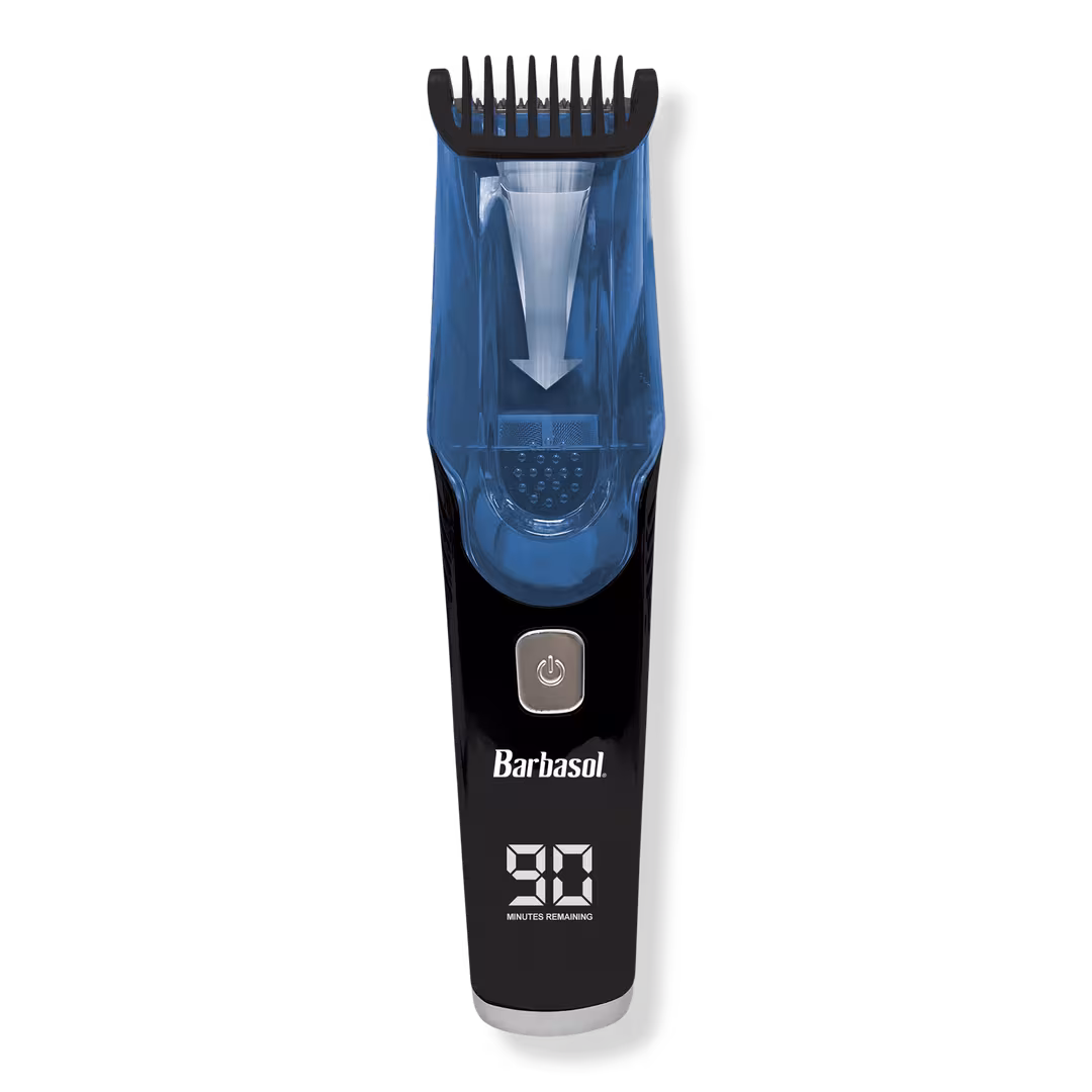 Barbasol Shaving  Rechargeable Men’s Vacuum Beard Trimmer with LCD & Adjustable Settings