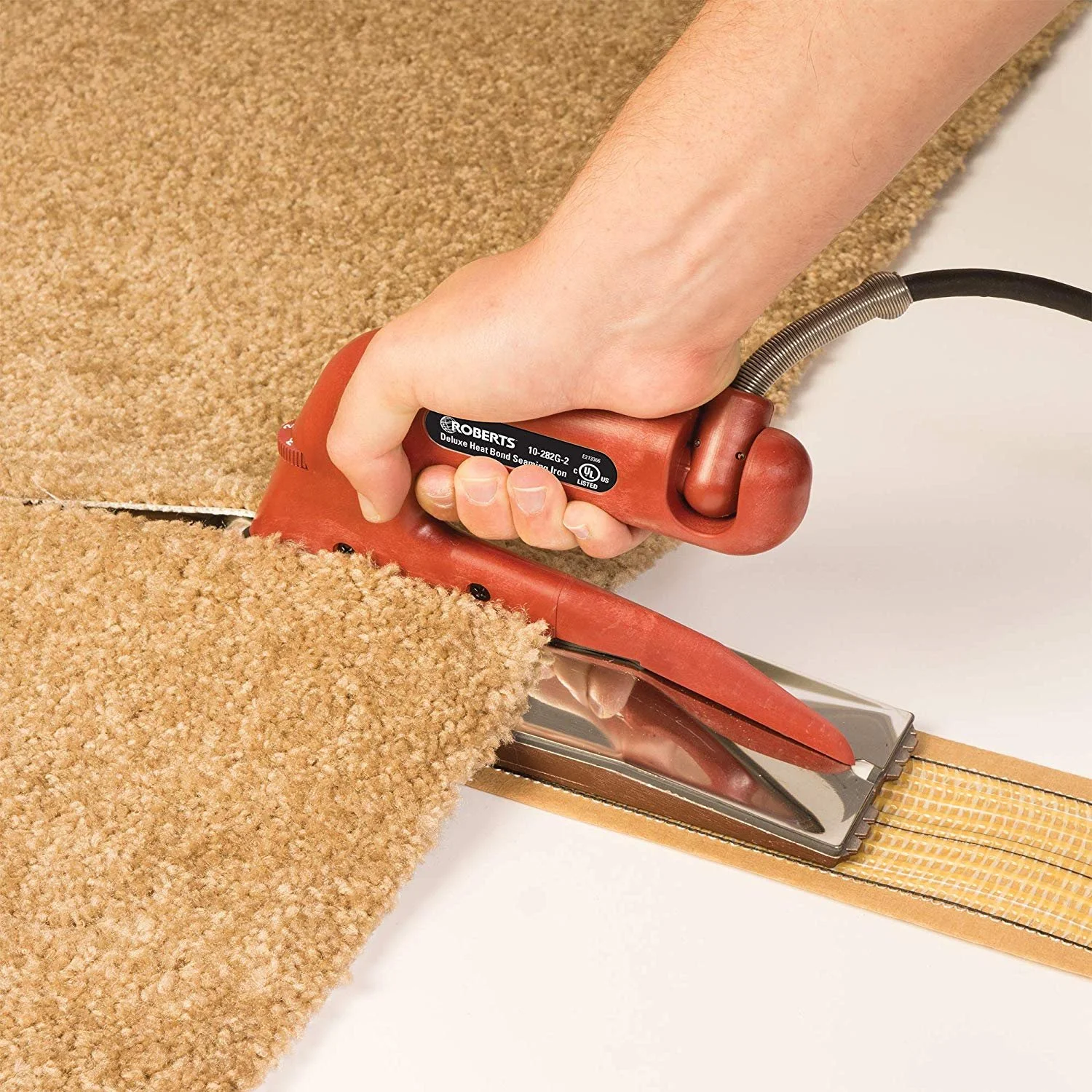 Roberts 10-282G-2 Deluxe Heat Bond Carpet Iron with Non-Stick Grooved Base