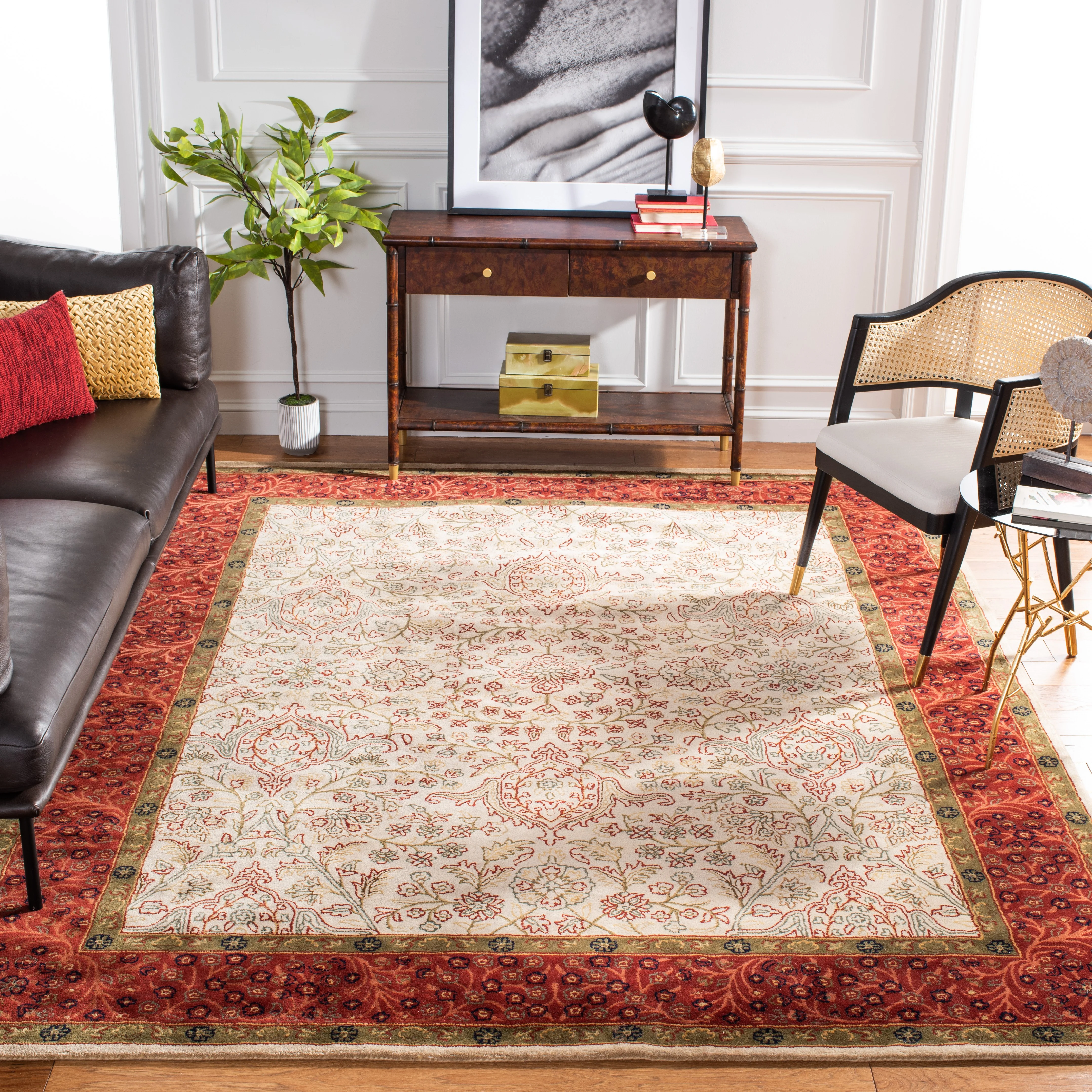 SAFAVIEH Persian Legend Joan Oriental Area Rug, Ivory/Rust, 7'6