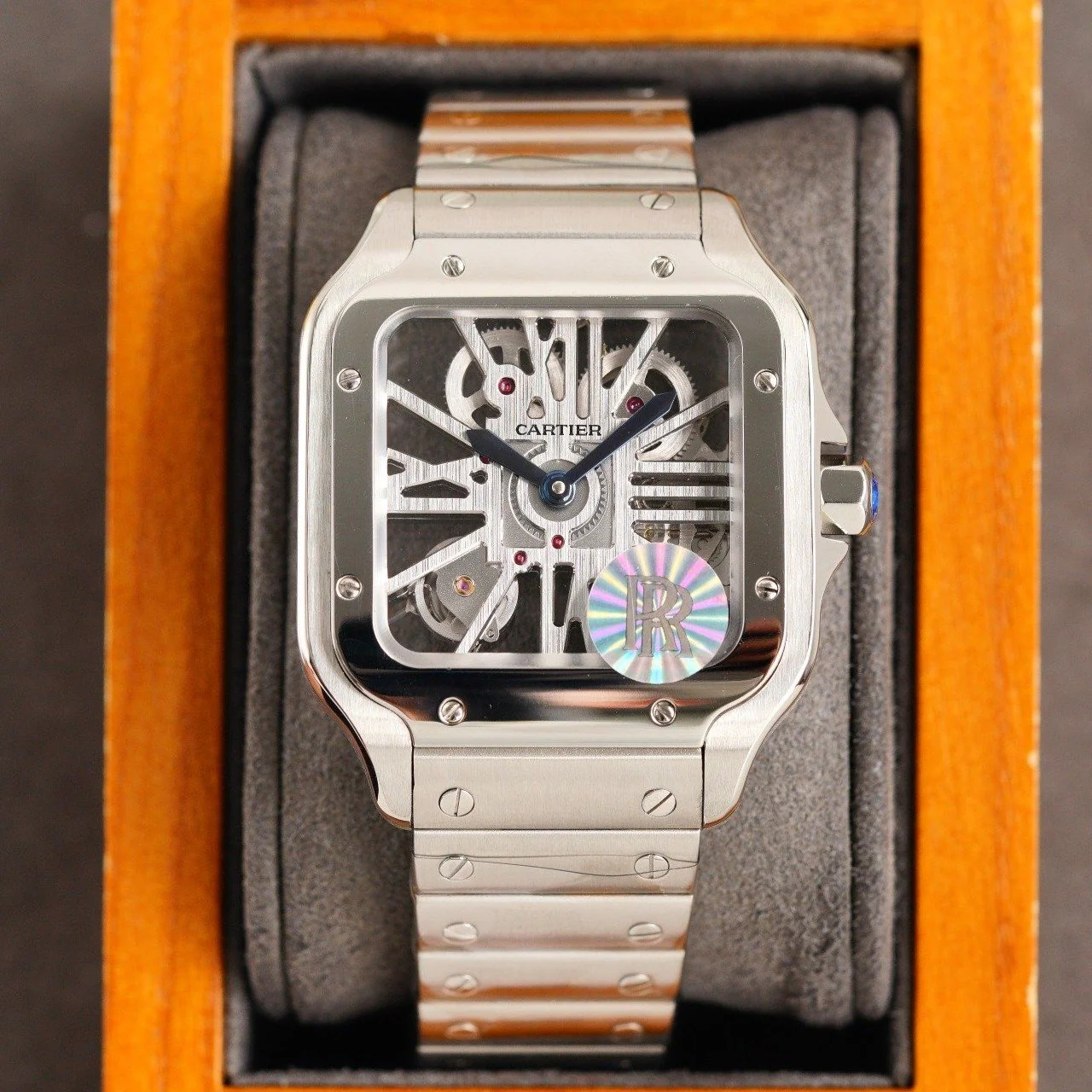 Cartier Watch SANTOS DE CARTIE STAINLES STEEL SKELETON DIAL
