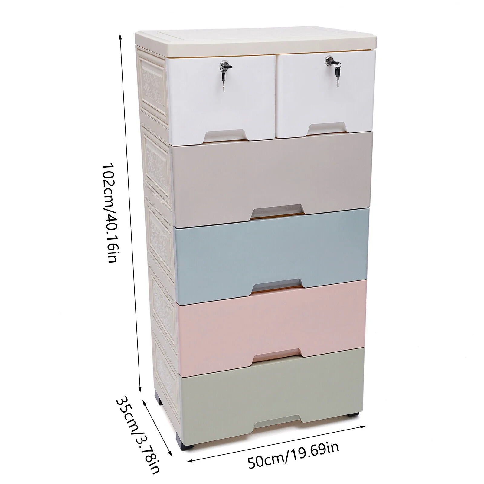 5-Layer Living Room Cabinet Baby Clothes Storage Plastic Chest Of Drawers Household Kids Clothes Forcer Plastic Storage 6 Drawers Toy Books Storage PP Material Colorful Drawer Clothes Cabinets