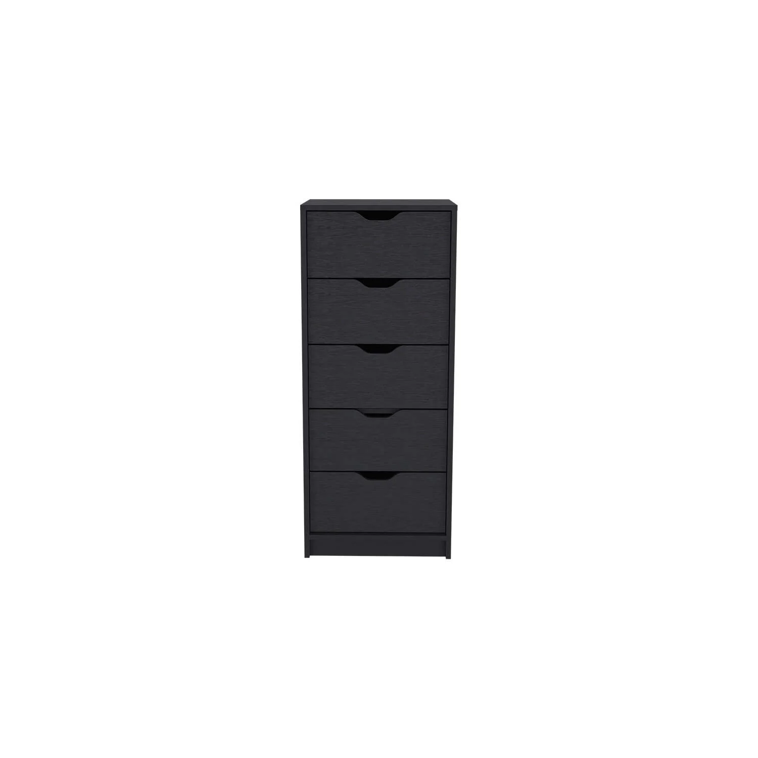 We Have Furniture Dresser Kamran, Five Drawers Narrow, Black Wengue Finish