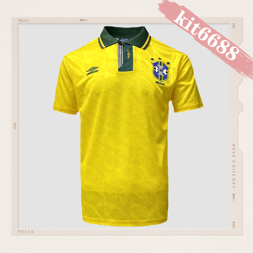 1991/1993 Brazil Home Retro Football Shirt