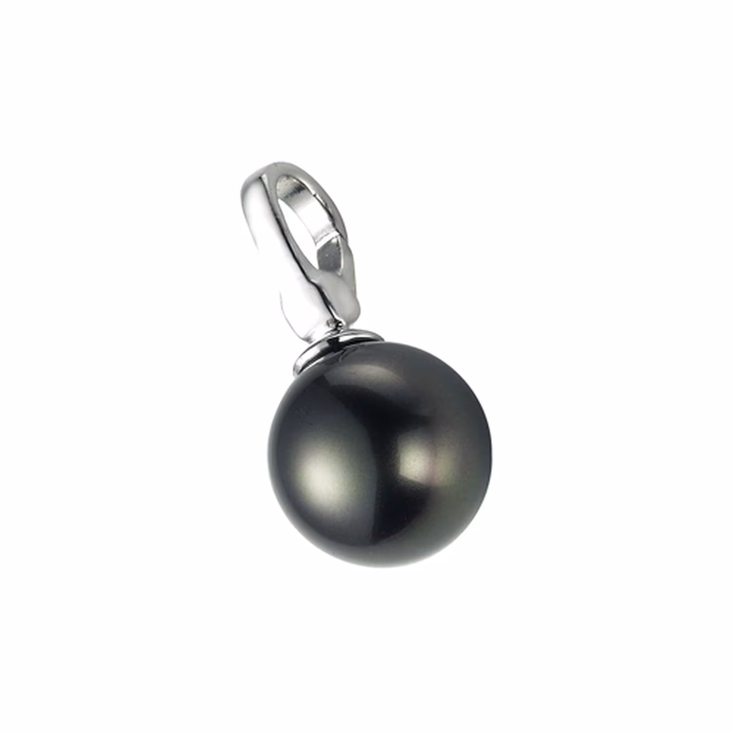 Charm Muschelkern-Perle grau, Silber 925