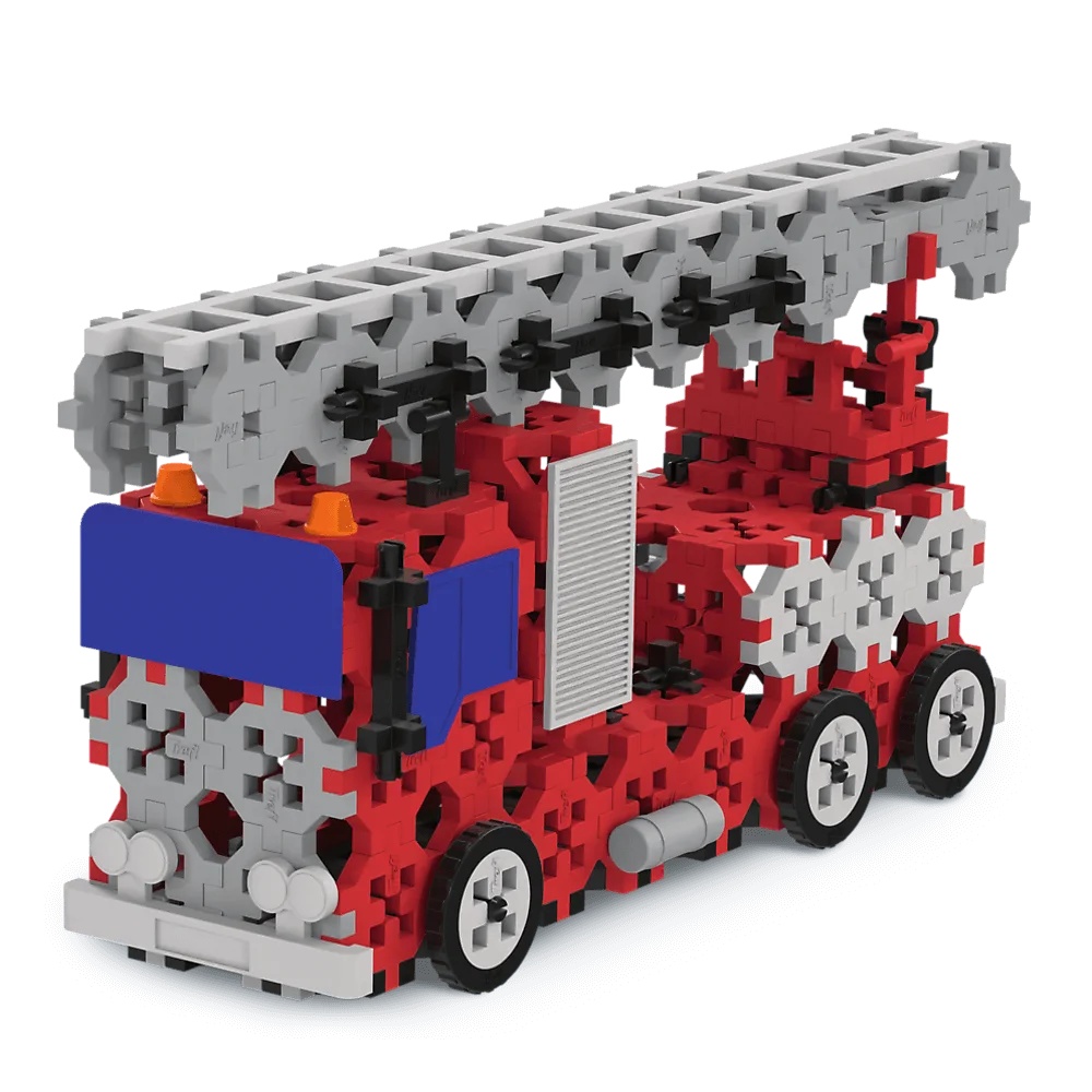 Zestaw Klocków Connect 2W1: Straż Pożarna / Koparka Gąsienicowa