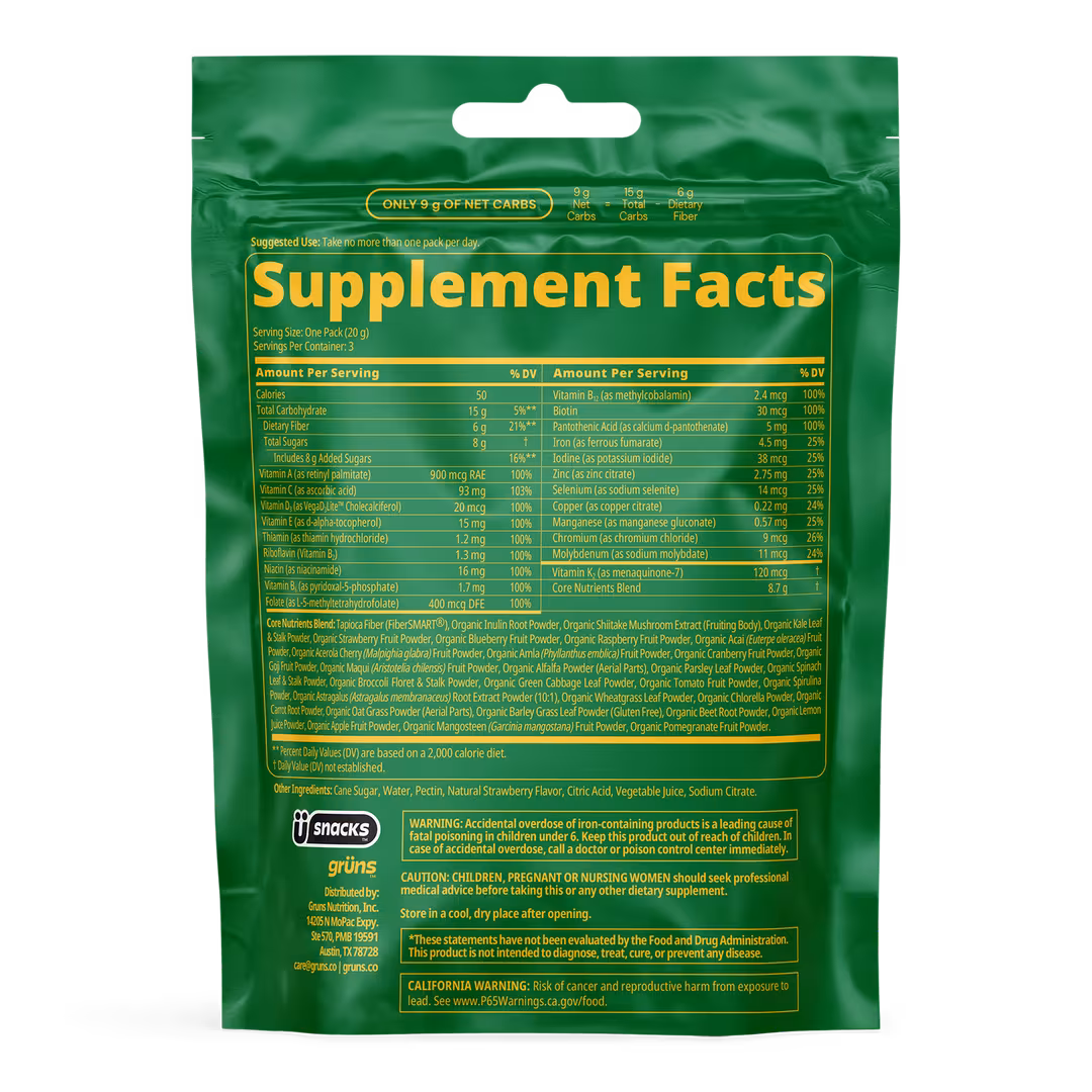 Grüns  Adults Superfood Greens Multivitamin Gummies