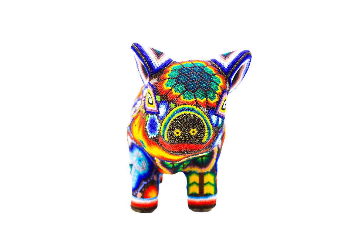 Cerdo - Obra de Arte Huichol