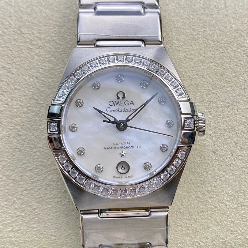 Omega Watch Constellation 29mm Silver Mop Mother Pearl Dial