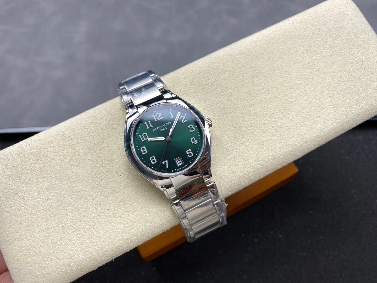 PATEK Twenty-Four 36mm Silver Dark Green Dial Watch