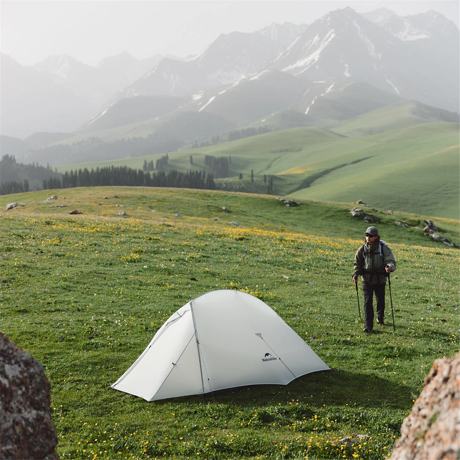 Cloud up UL- Ultralight Hiking Tent, Wear-resistant Outdoor Camping Tent, Waterproof & Windproof Backpacking Tent, Streamlined Design,15D Ultra-light Silicone-coated Nylon Fabric