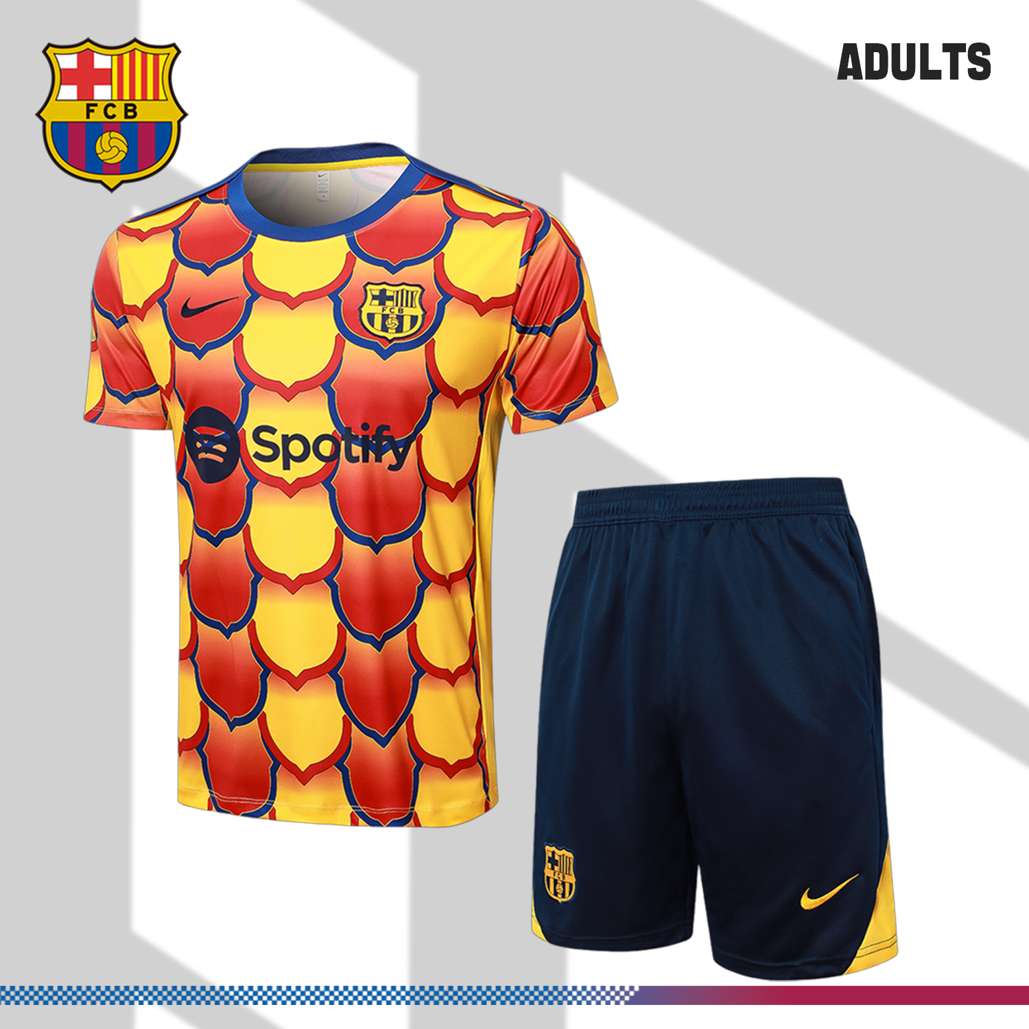 2024/2025 Barcelona Yellow Adult Short Sleeve Training Jersey (Adult Kit)