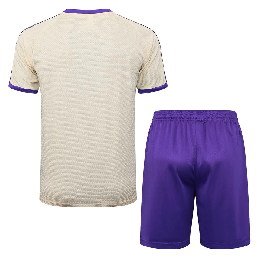 Real Madrid Jersey Shorts Set Men 2025 2026 Beige Purple