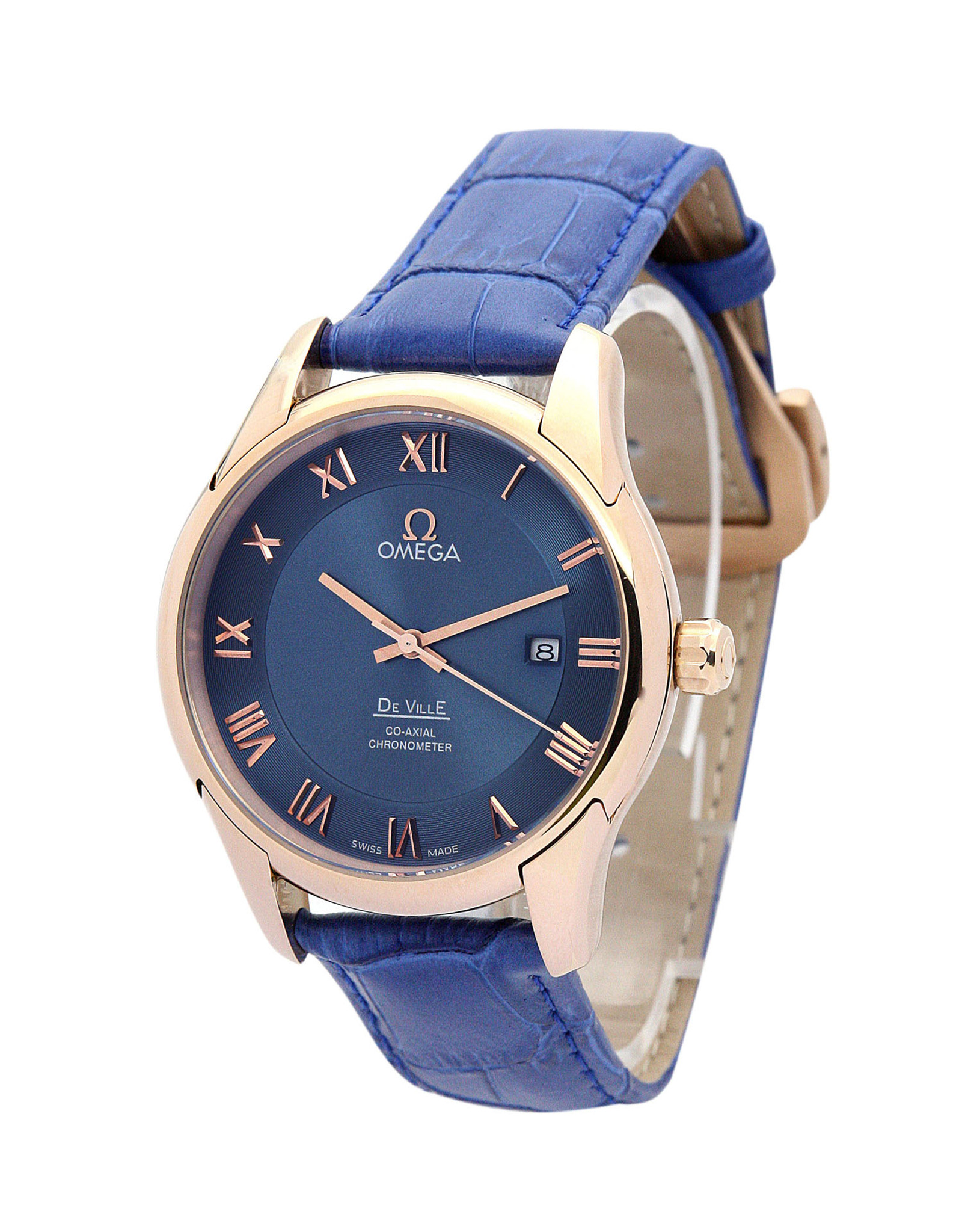 Replica Omega De Ville Hour Vision Yellow Gold Case Roman Markers 41MM