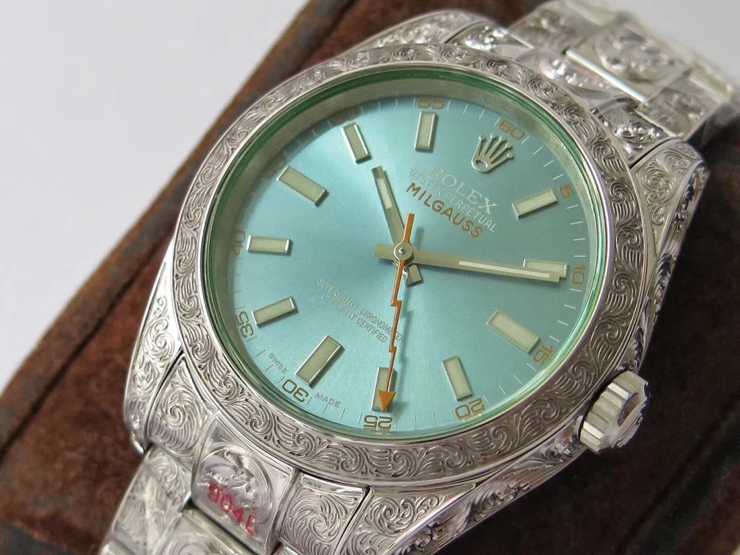 Rolex Watch MILGAUSS 40MM STAINLESS STEEL ENGRAVED CASE BLUE DIAL