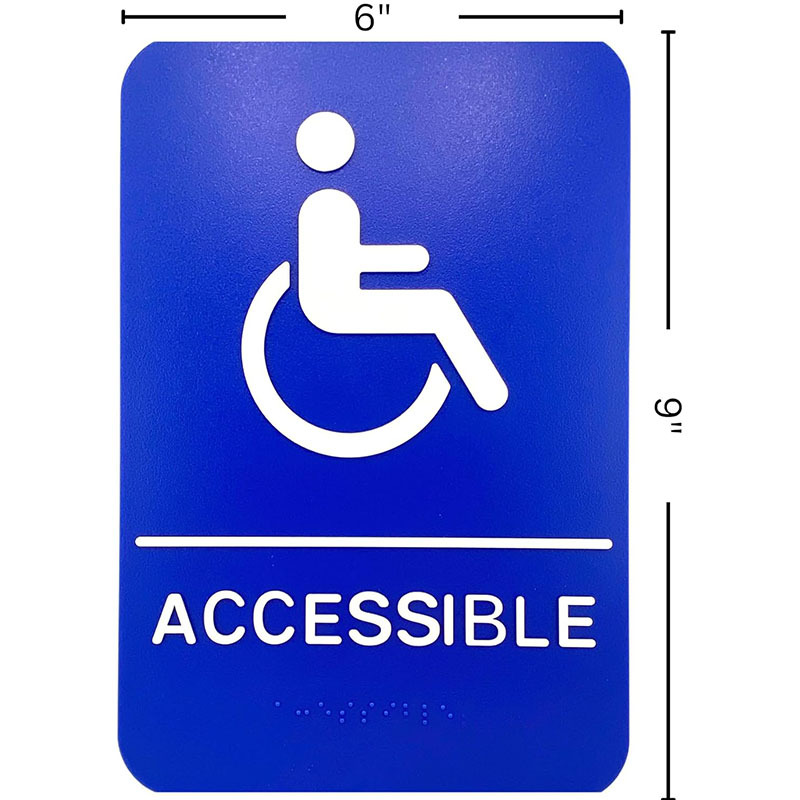 Customized ACCESSIBLE Braille Sign, U.S. ADA Raised Braille Signage for Disabled Restrooms
