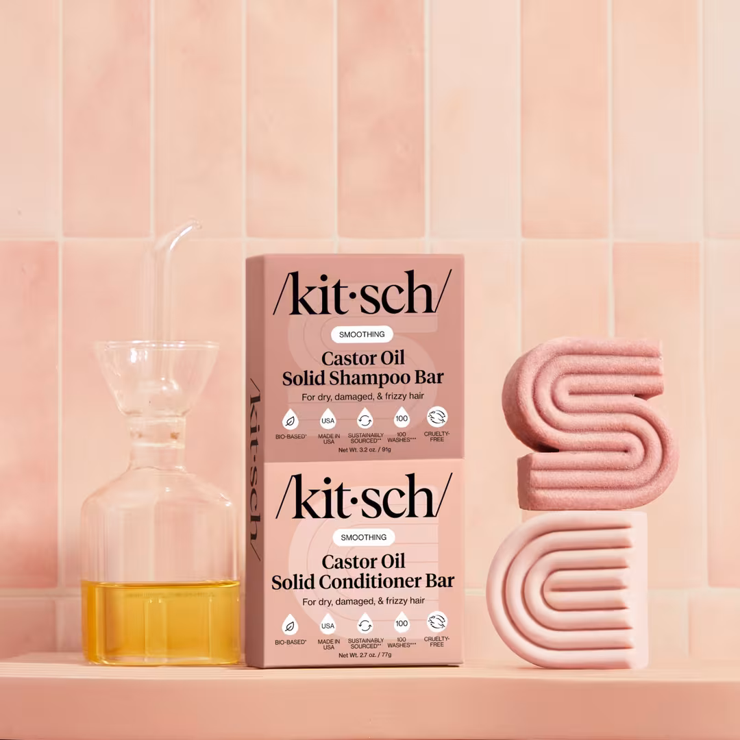 Kitsch  Castor Oil Shampoo + Conditioner Bar Combo