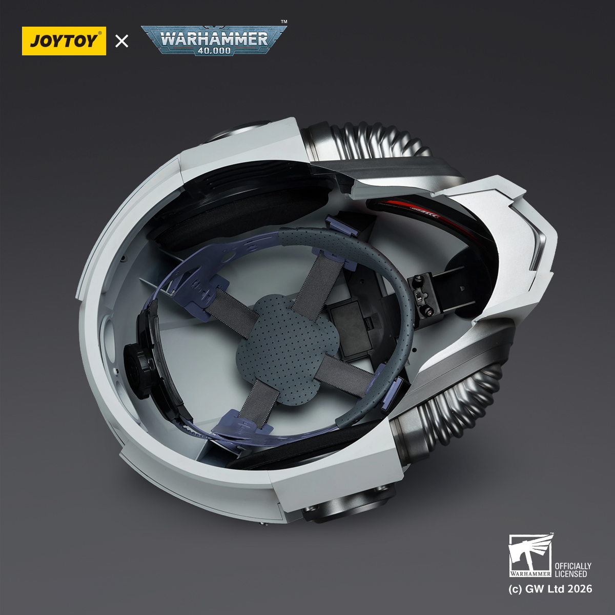 JOYTOY Warhammer 40k 1:1 White Scars MkX Helmet & Display Stand - JOYTOY WORLD