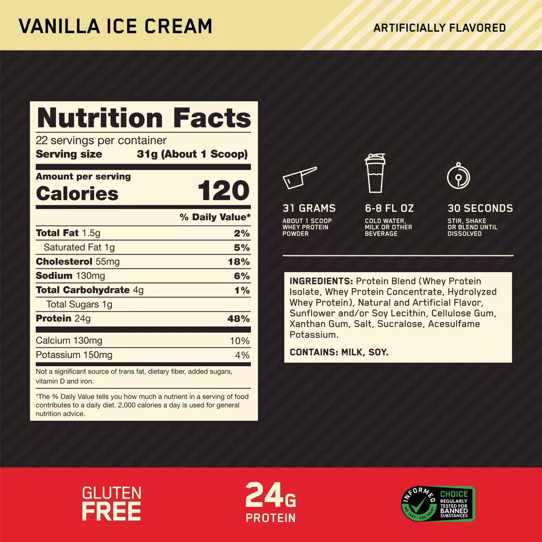 Optimum Nutrition  Gold Standard 100% Whey Protein Powder