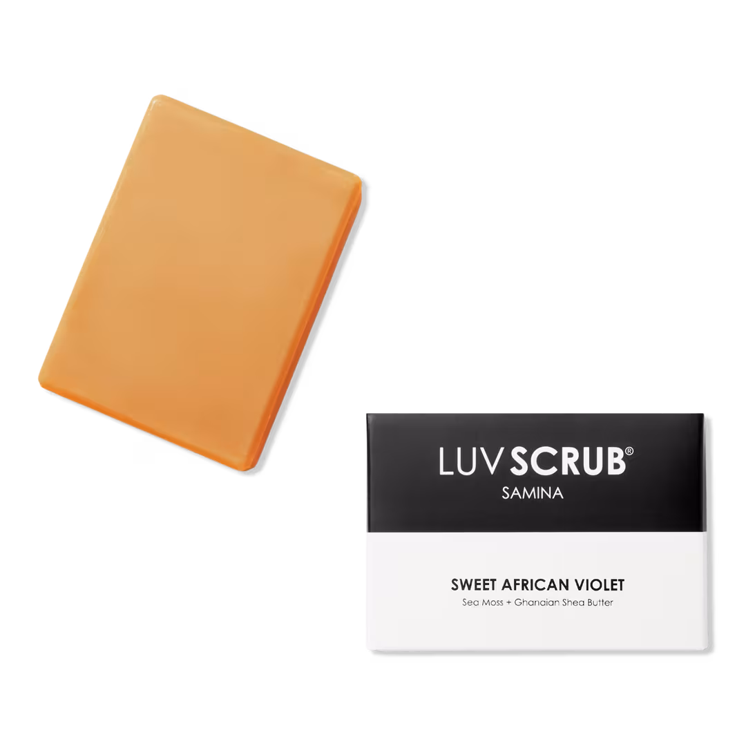 LUV SCRUB  Sweet African Violet Sea Moss + Shea Soap Bar