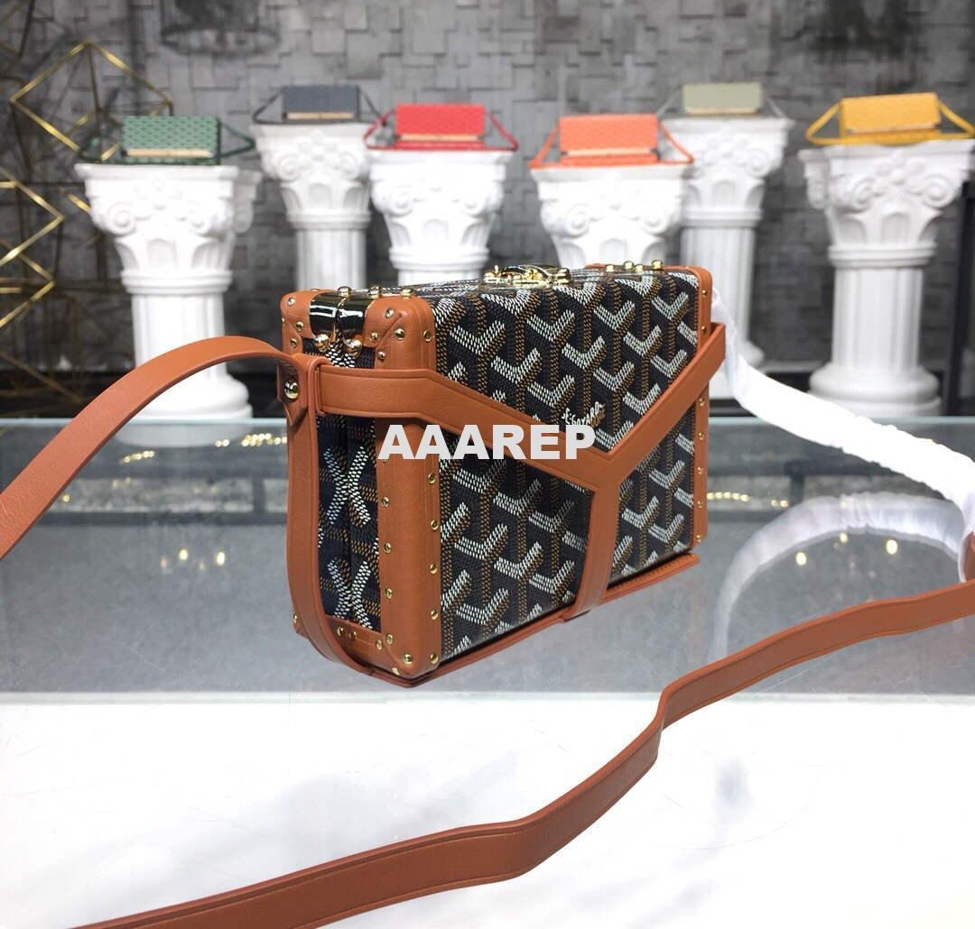 Replica Goyard MINA08PMLTY01CL01P Minaudière Trunk Bag Brown