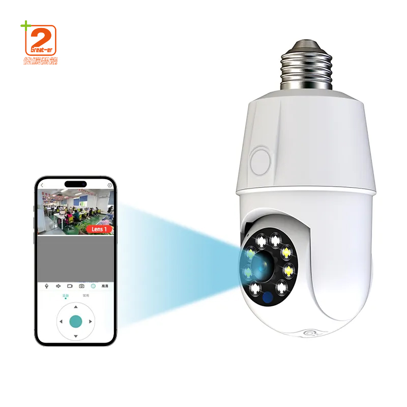 Wireless Single Bulb Monitor Camera, HD Night Vision, Indoor Remote Security Device