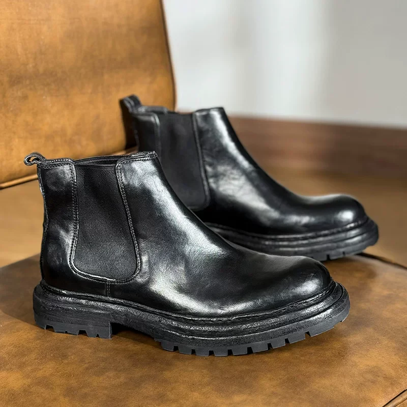 Autumn and winter handmade Goodyear Chelsea boots